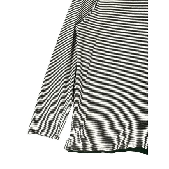 J Jill Womens Top 1X Green White Striped Layered Soft Warm Work Minimal Office - Picture 6 of 14